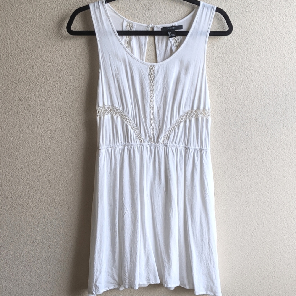 Forever 21 White Crochet Lace Dress